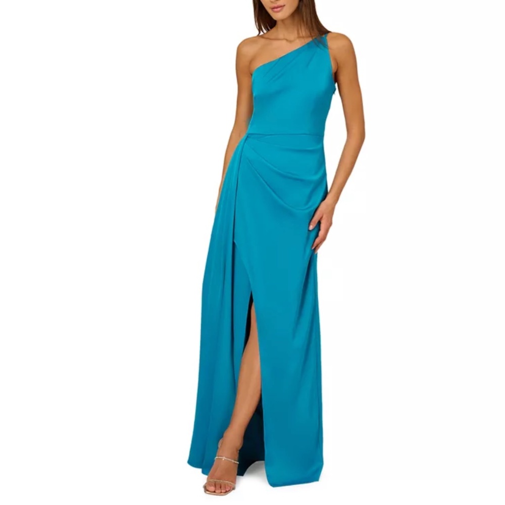 Adrianna‎ Papell - One-Shoulder Stretch Satin Gown